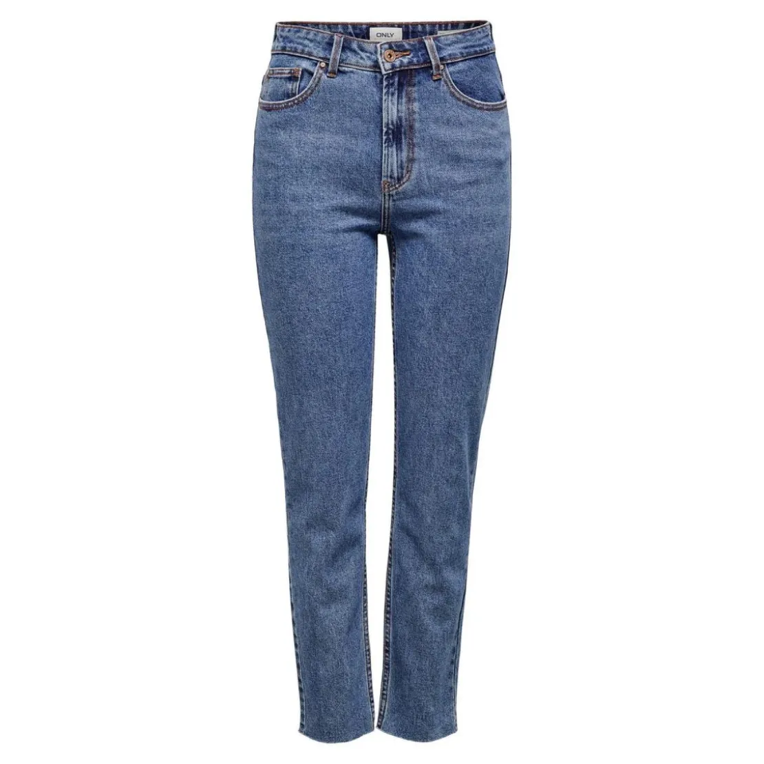 OnlyJean coupe droite Longueur cheville raccourcie bleu en coton