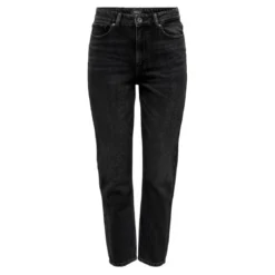 OnlyJean coupe droite Longueur cheville noir en coton Lise