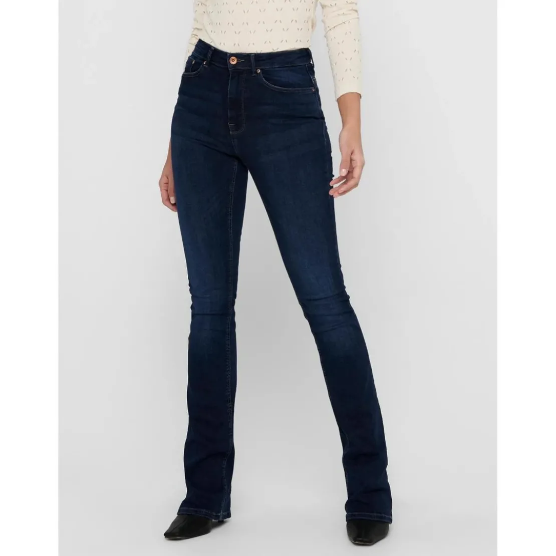 OnlyJean flared bleu en coton Sofia