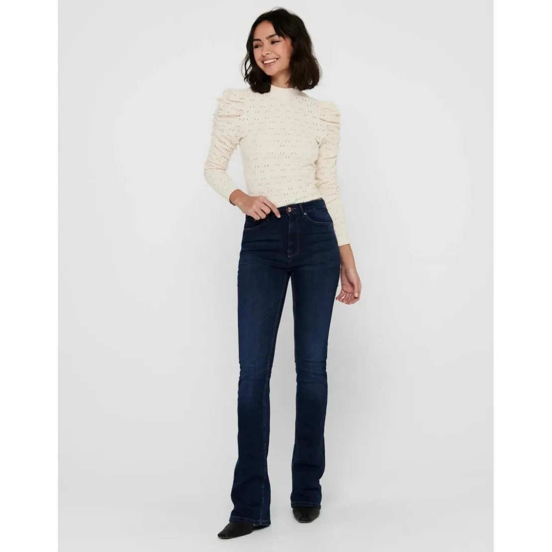 OnlyJean flared bleu en coton Sofia