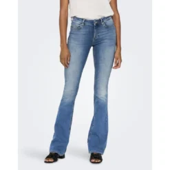 OnlyJean flared bleu en coton Lia