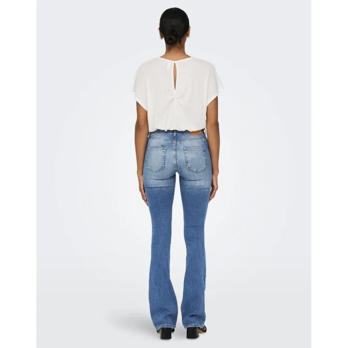 OnlyJean flared bleu en coton Lia