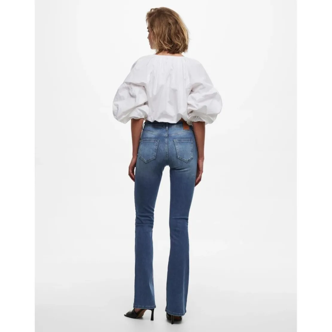 OnlyJean flared bleu en coton Gaia
