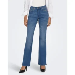 OnlyJean flared bleu en coton Tia