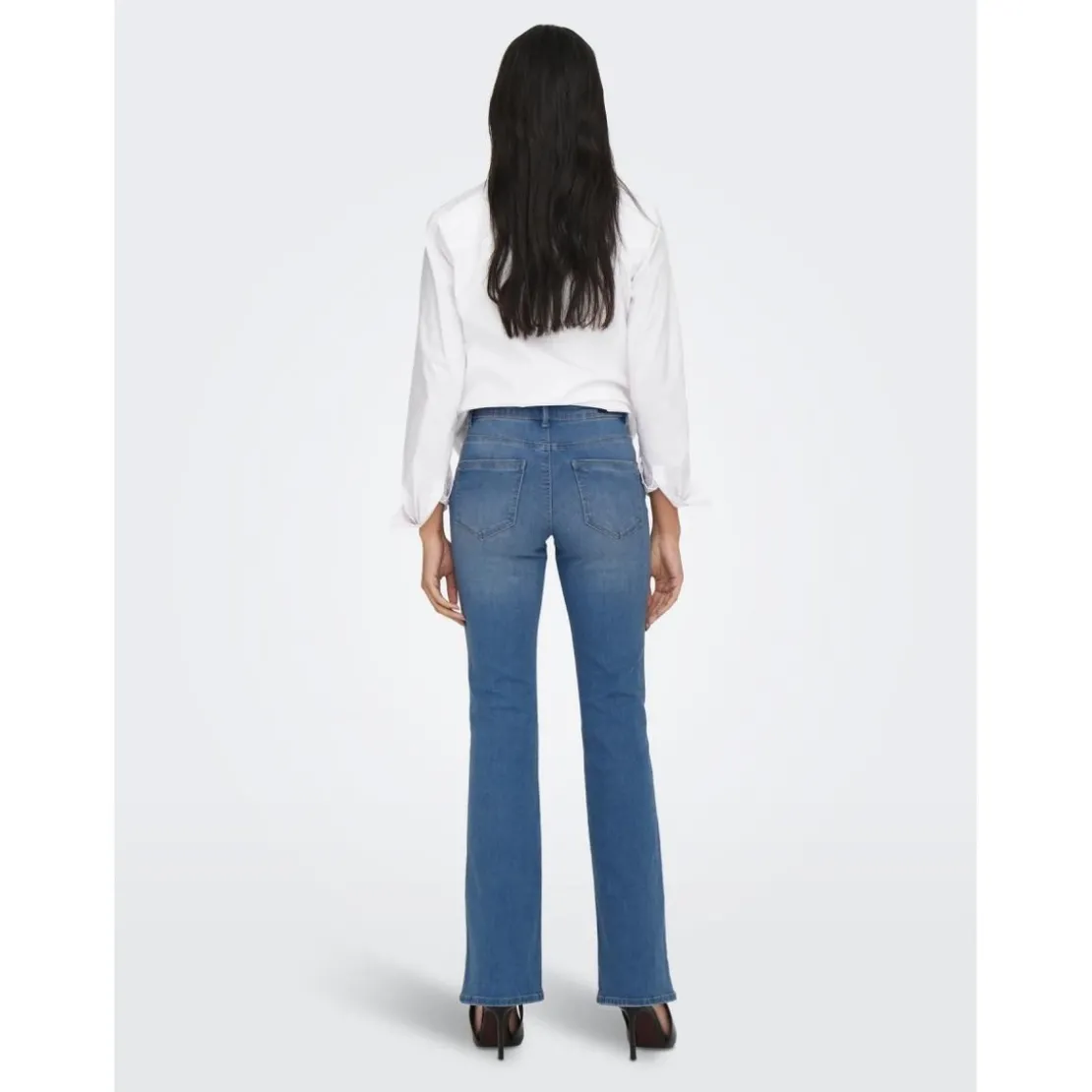 OnlyJean flared bleu en coton Tia