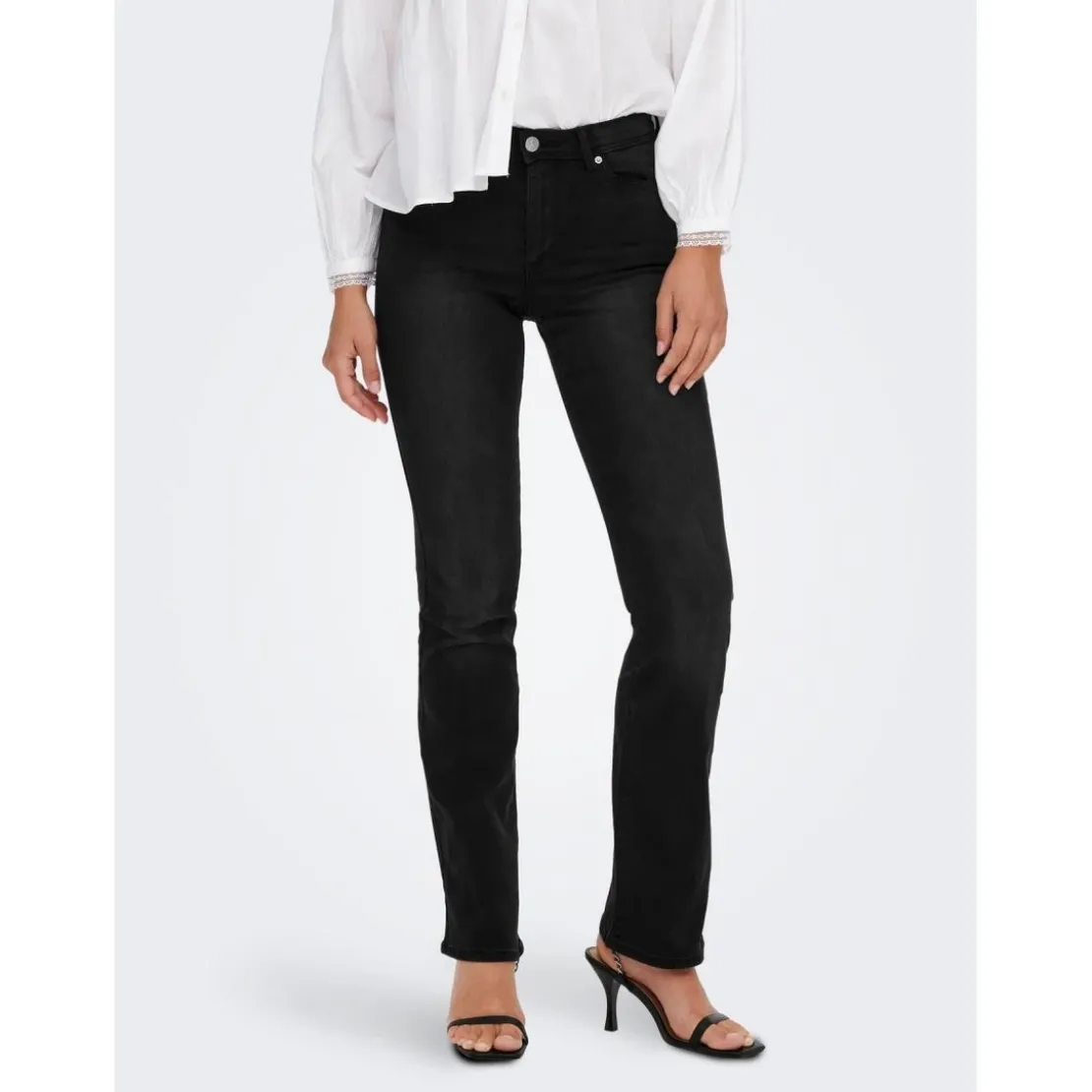 OnlyJean flared noir en coton Ria