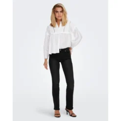 OnlyJean flared noir en coton Ria