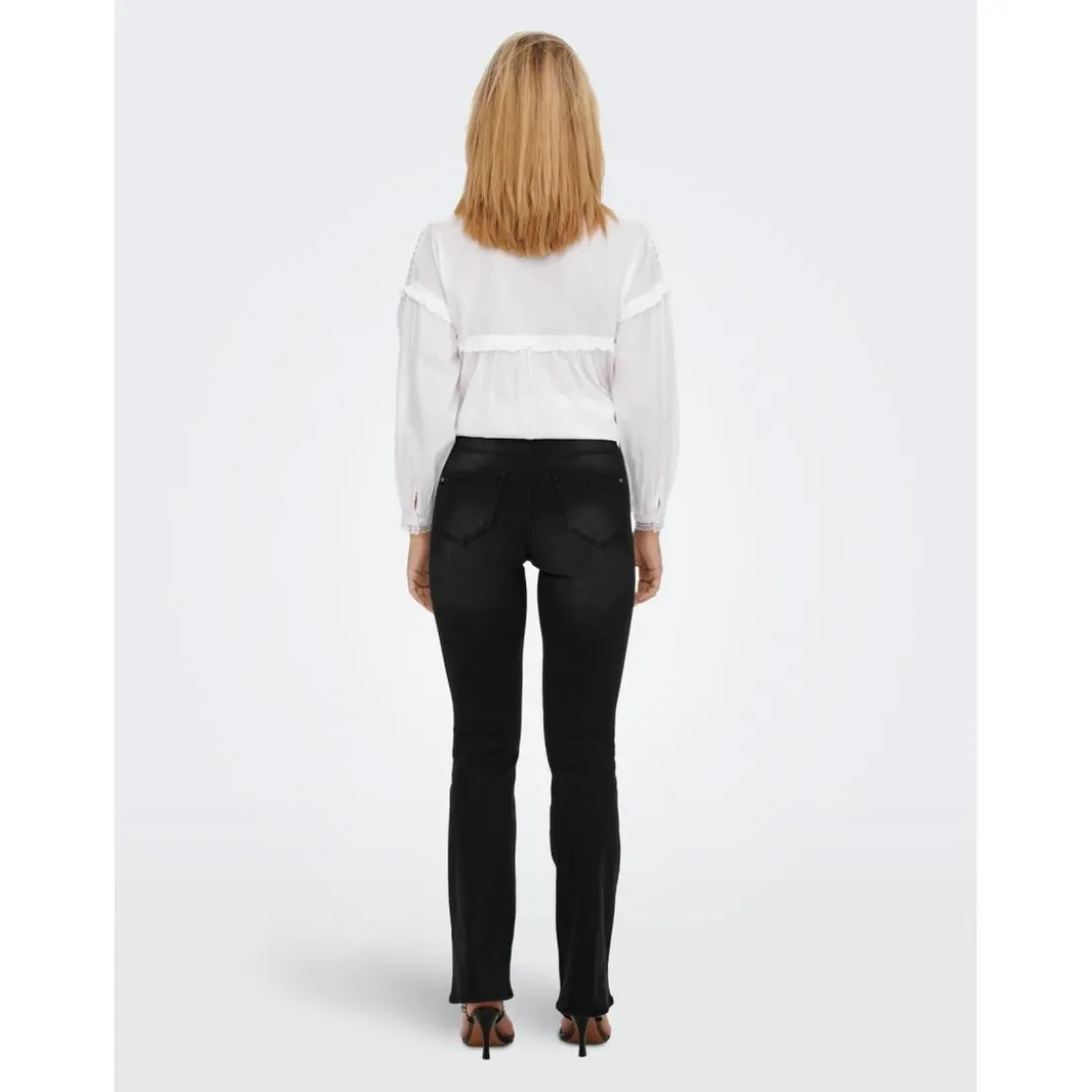 OnlyJean flared noir en coton Ria