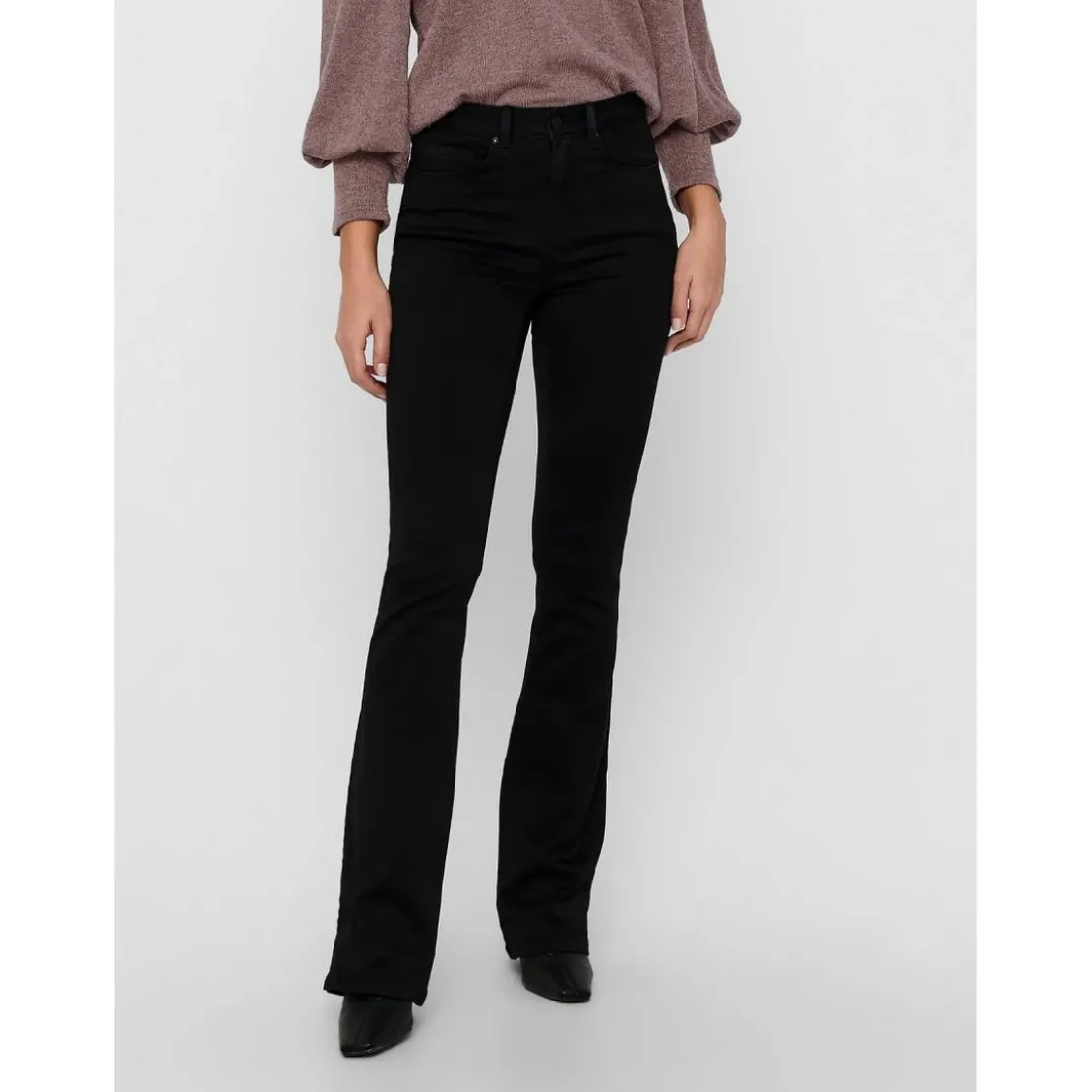 OnlyJean flared noir en coton Yule