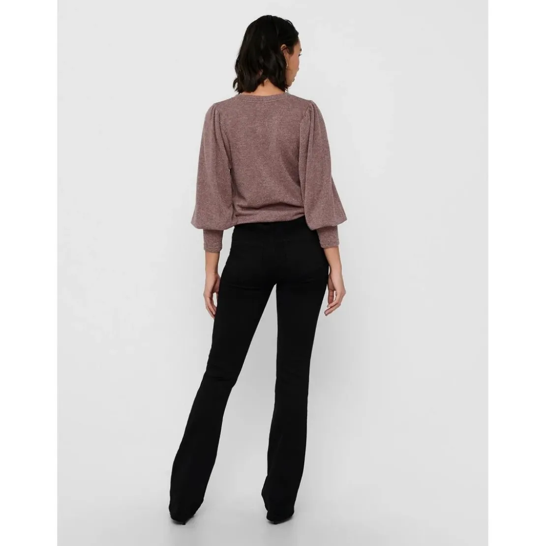OnlyJean flared noir en coton Yule