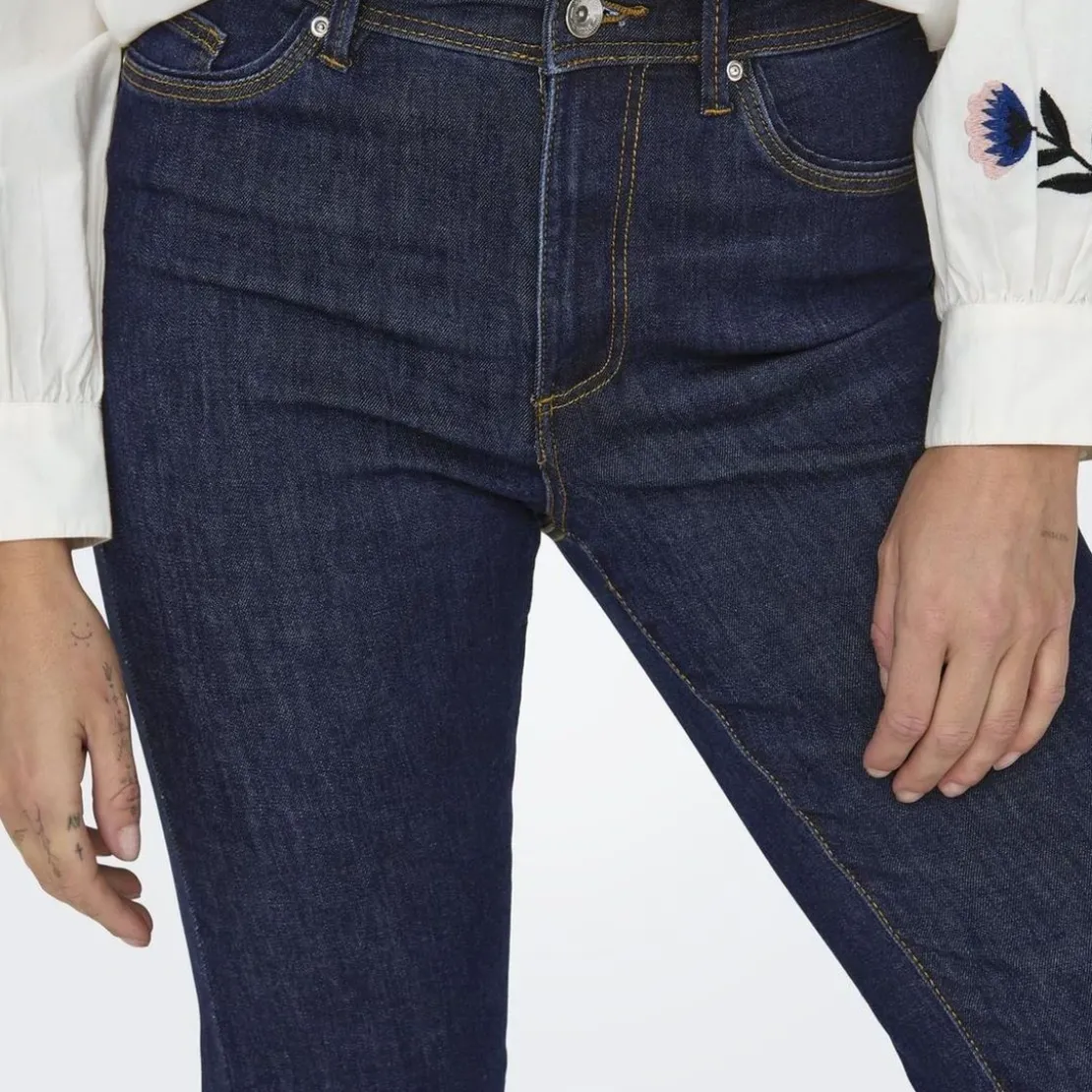 OnlyJean flare Wauw Gua030 bleu denim en coton Kaye