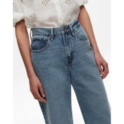 OnlyJean à jambe large bleu en coton Tia