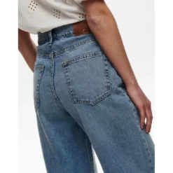OnlyJean à jambe large bleu en coton Tia