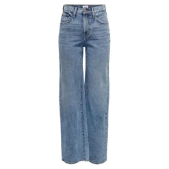 OnlyJean à jambe large bleu en coton Tia