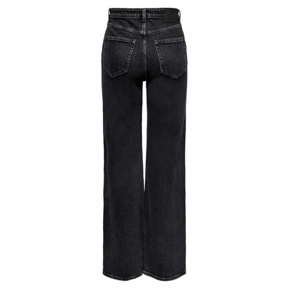 OnlyJean à jambe large braguette à boutons taille haute noir en coton Yas