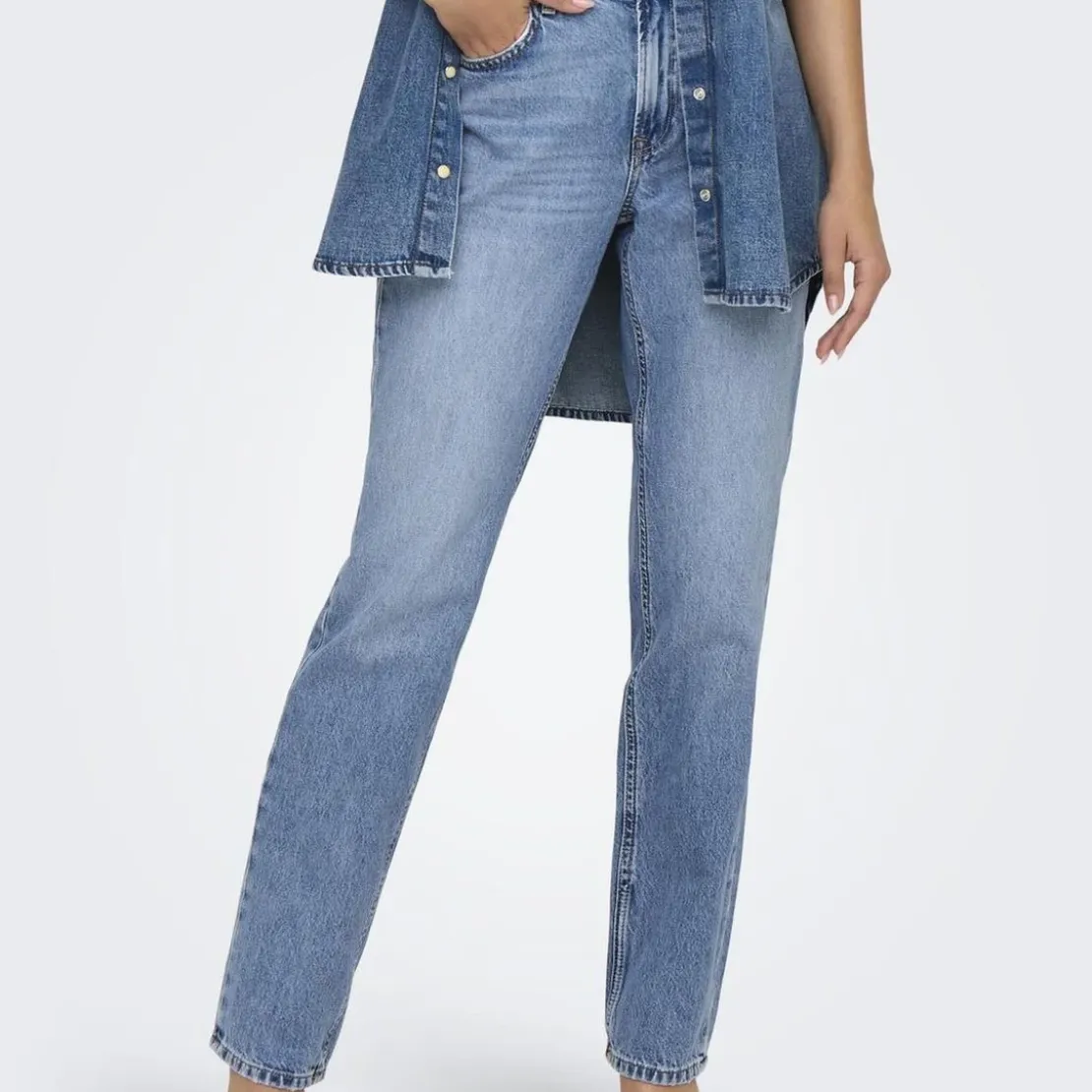 OnlyJean à jambe large Brenda Cro158 bleu en coton Lise
