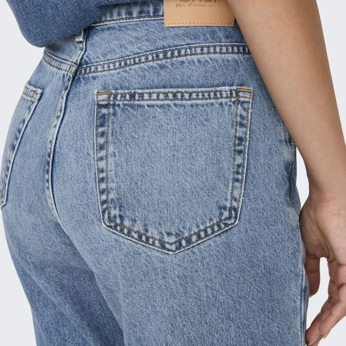OnlyJean à jambe large Brenda Cro158 bleu en coton Lise
