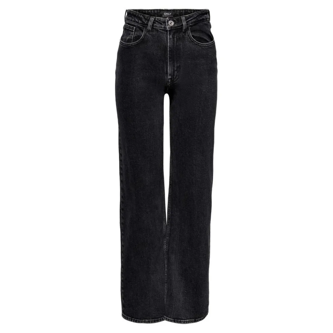 OnlyJean à jambe large noir en coton Yael