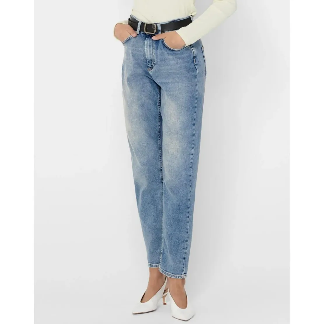 OnlyJean mom bleu en coton