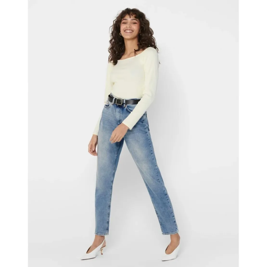 OnlyJean mom bleu en coton
