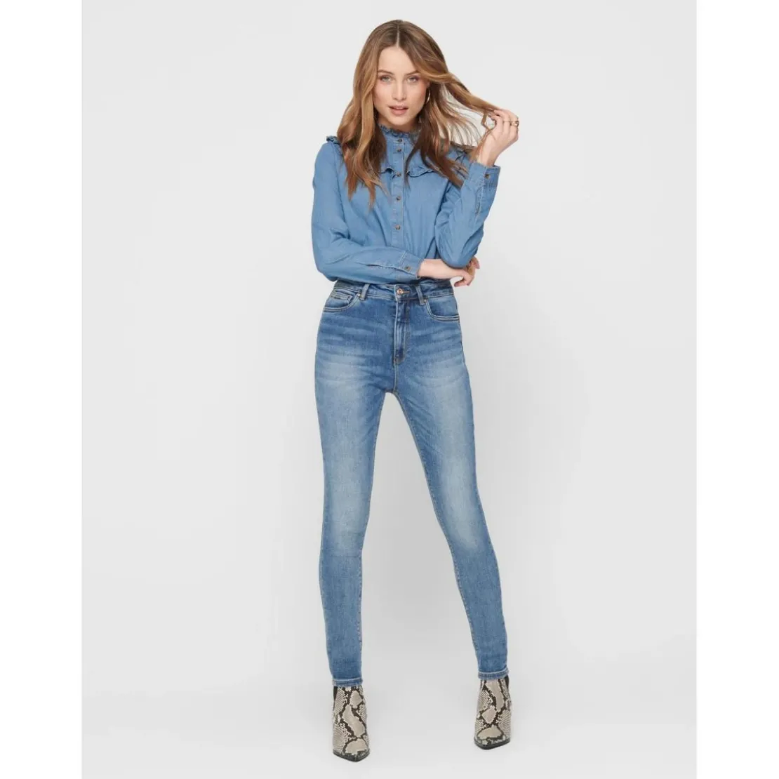 OnlyJean skinny bleu en coton Uma