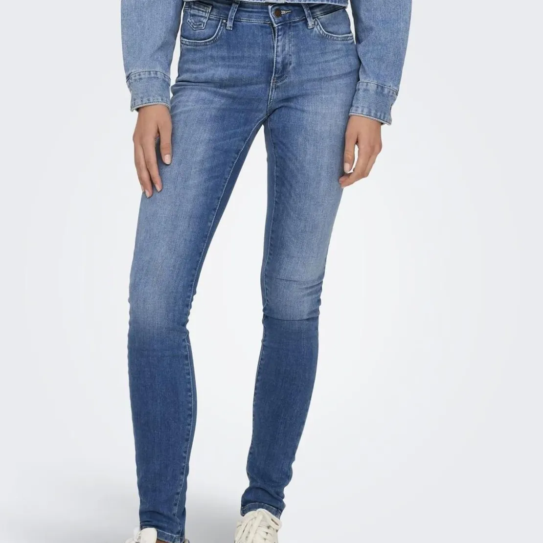 OnlyJean skinny Blush bleu en coton Ula