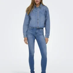 OnlyJean skinny Blush bleu en coton Ula