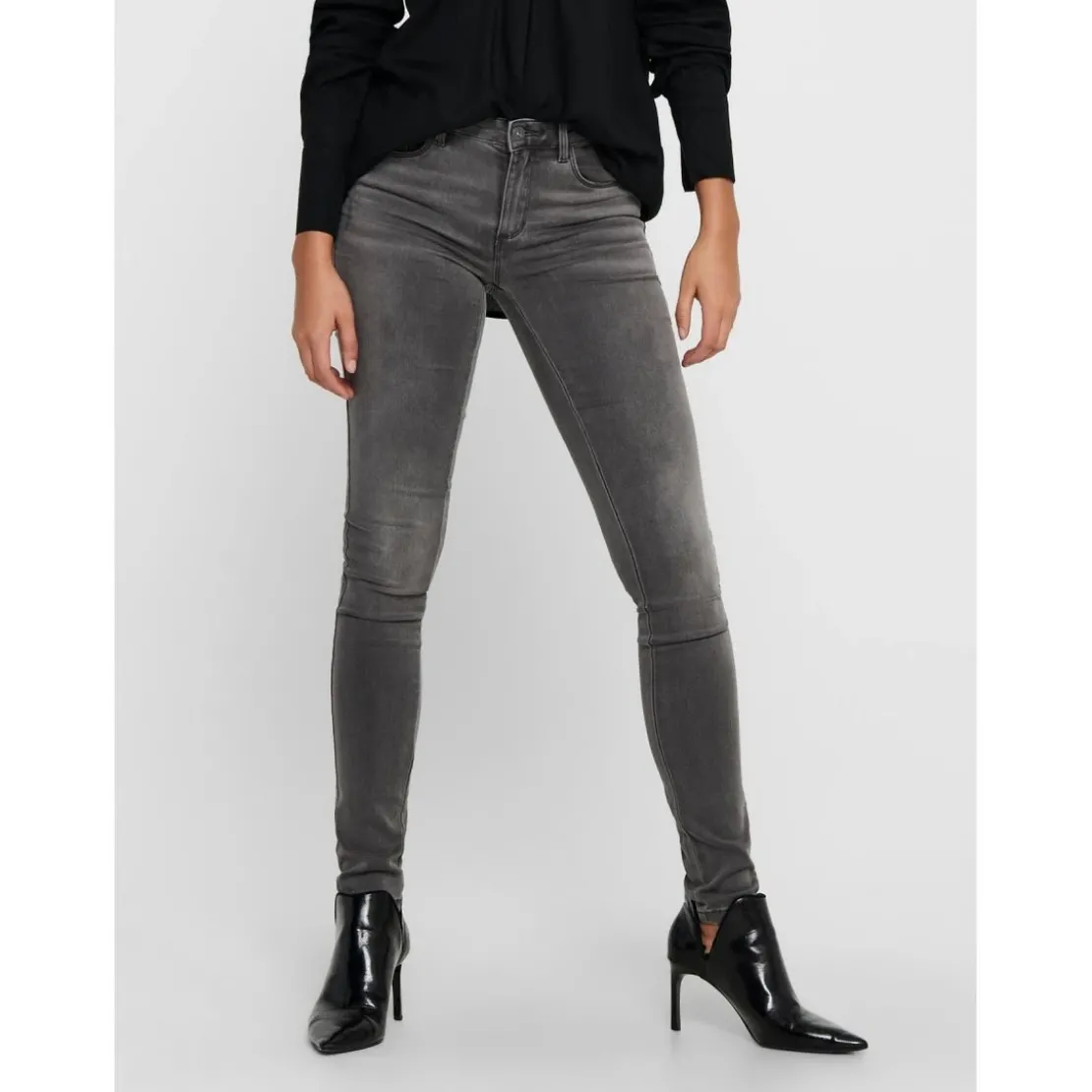 OnlyJean skinny gris en coton Léa