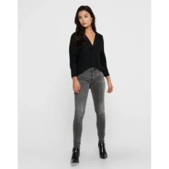 OnlyJean skinny gris en coton Léa