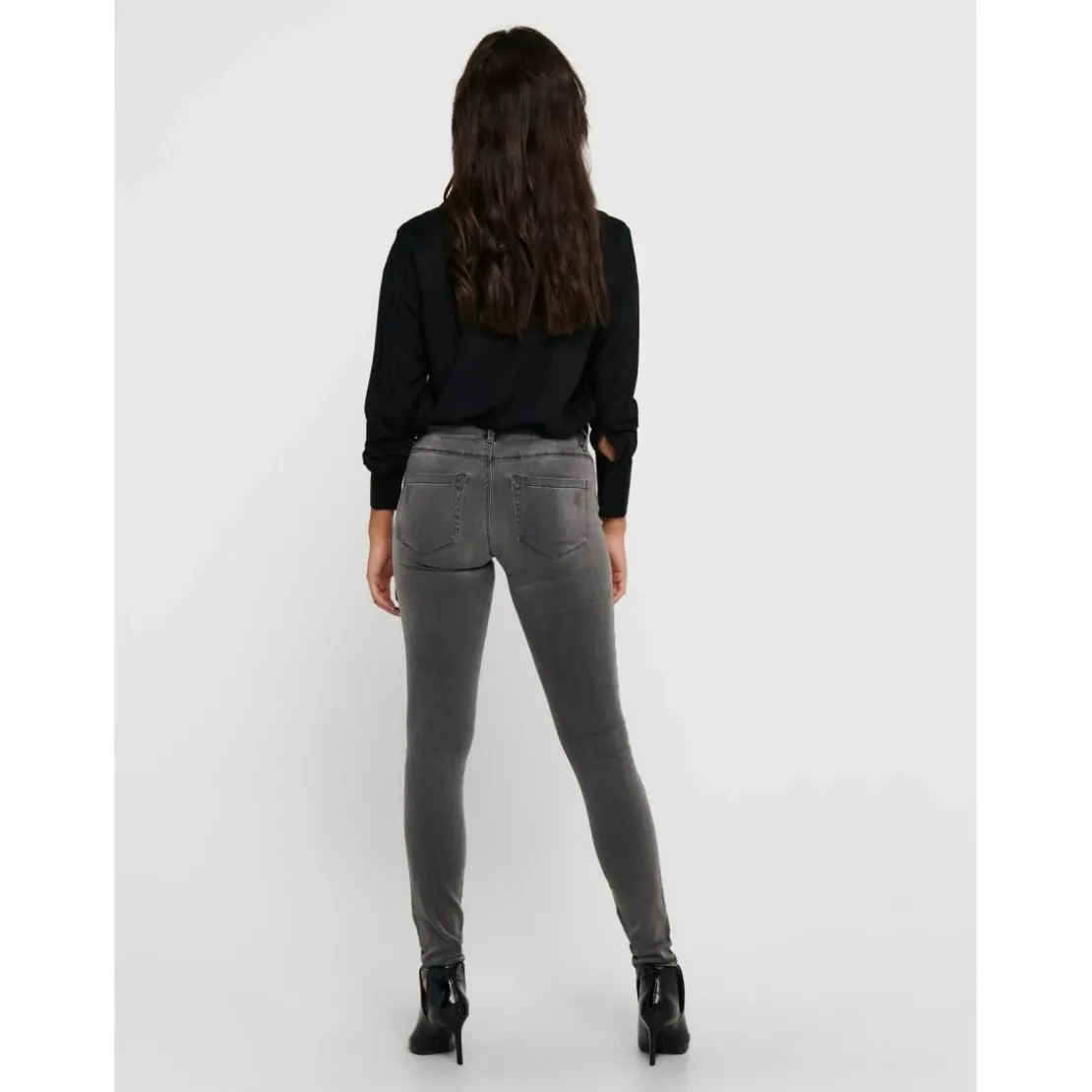 OnlyJean skinny gris en coton Léa