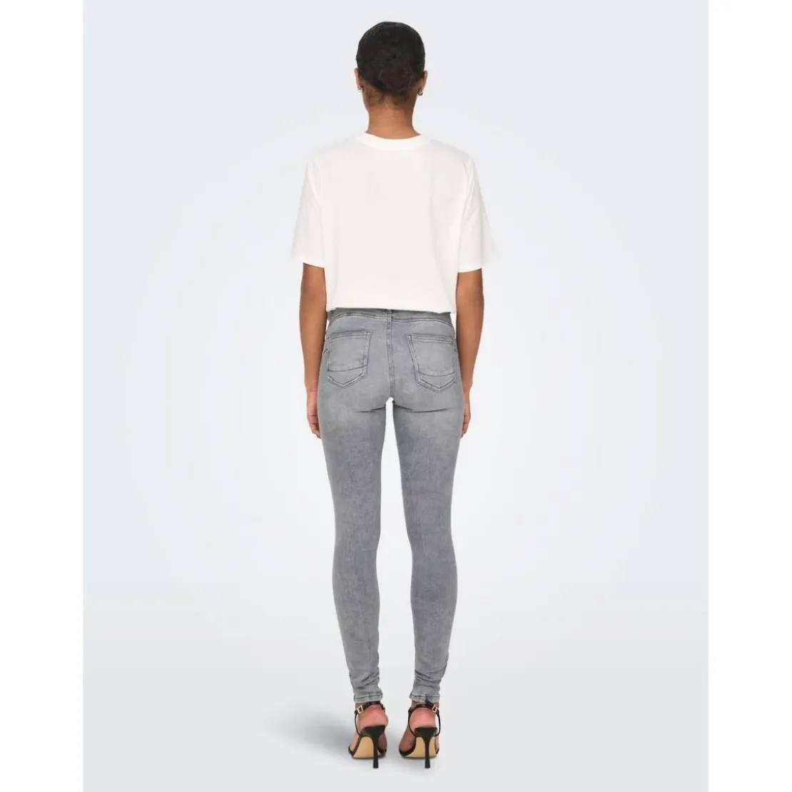 OnlyJean skinny gris en coton Jade