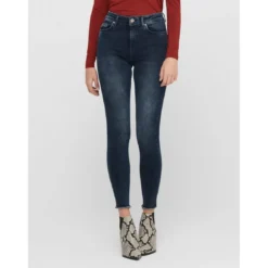 OnlyJean skinny Longueur cheville bleu en coton Cléo