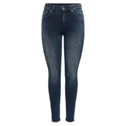 OnlyJean skinny Longueur cheville bleu en coton Cléo