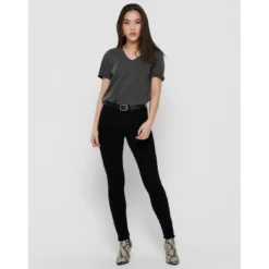 OnlyJean skinny Longueur cheville noir en coton Julia