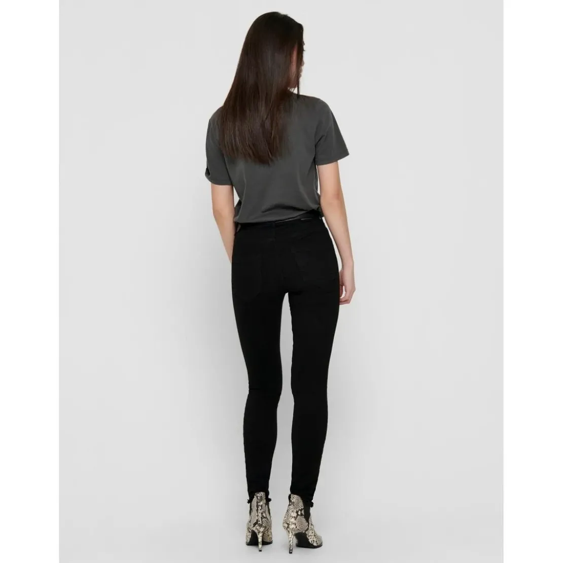 OnlyJean skinny Longueur cheville noir en coton Julia