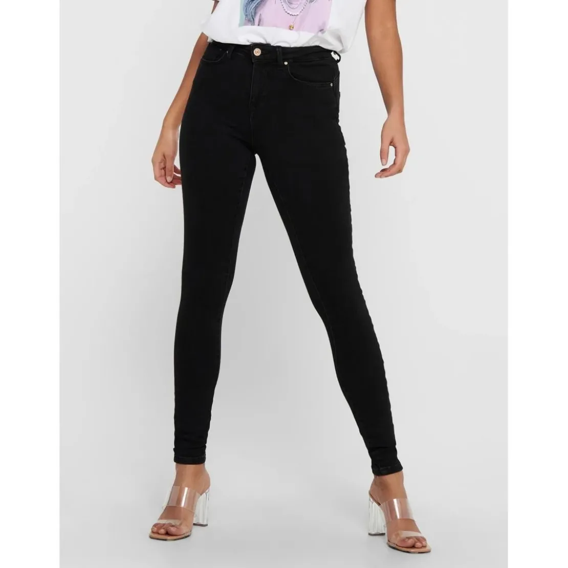 OnlyJean skinny noir en coton Hattie