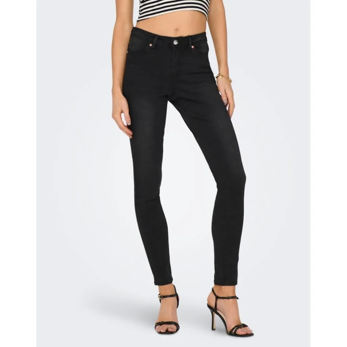 OnlyJean skinny noir en coton Mina