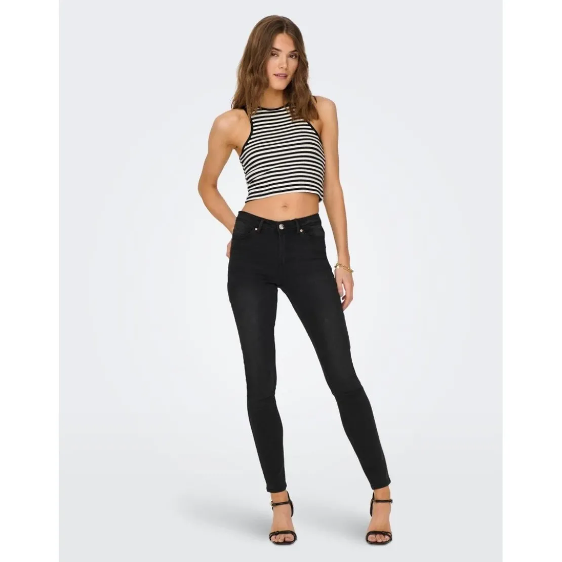 OnlyJean skinny noir en coton Mina