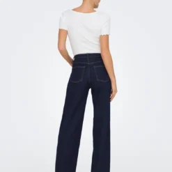 OnlyJean Taille Haute ONLJUICY - Bleu Sue en coton
