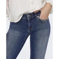 OnlyOnlblush Lw Flared Dnm Rea1303 Noos bleu denim en coton Ode