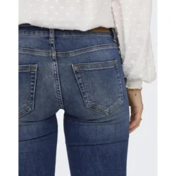 OnlyOnlblush Lw Flared Dnm Rea1303 Noos bleu denim en coton Ode