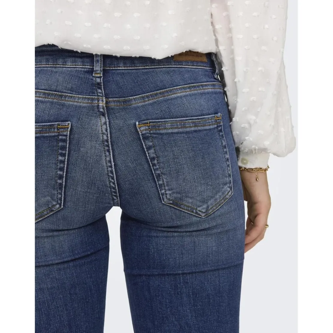 OnlyOnlblush Lw Flared Dnm Rea1303 Noos bleu denim en coton Ode