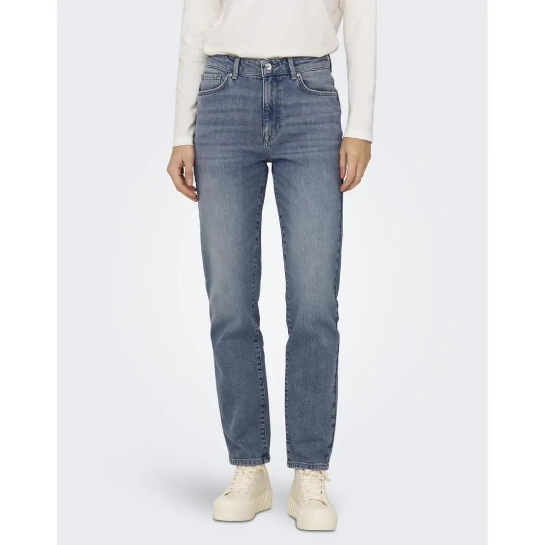 OnlyOnlemily Stretch Hw St Ak Dnm Dot321Noos bleu denim en coton Isa