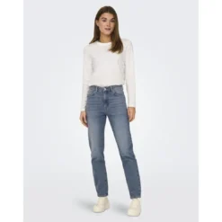 OnlyOnlemily Stretch Hw St Ak Dnm Dot321Noos bleu denim en coton Isa