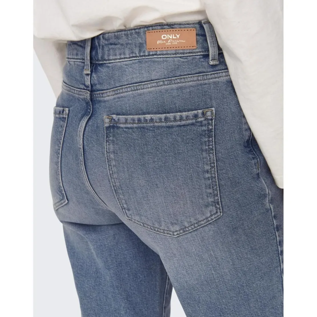 OnlyOnlemily Stretch Hw St Ak Dnm Dot321Noos bleu denim en coton Isa