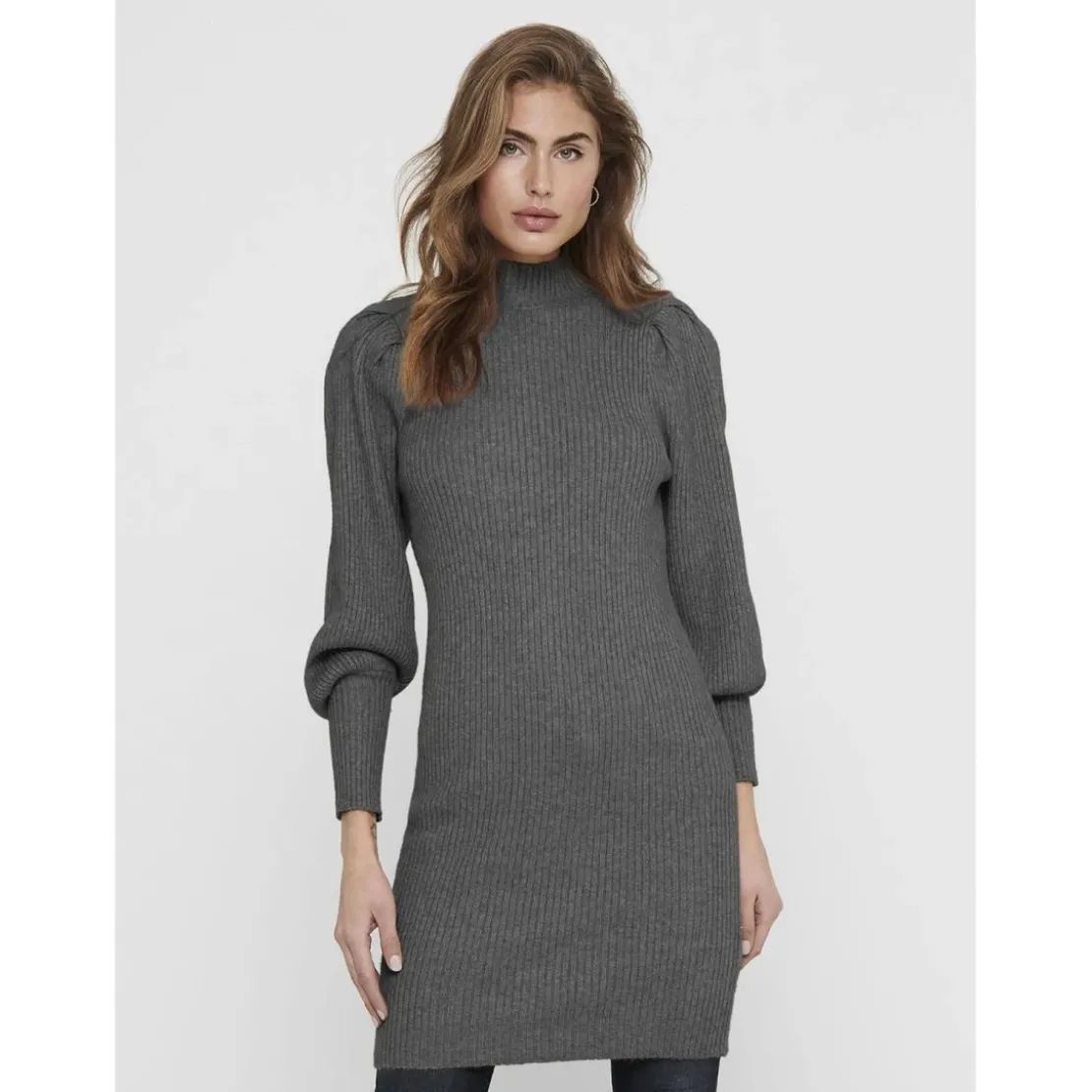 OnlyOnlkatia L/S Dress Knt Noos gris en viscose Sloan