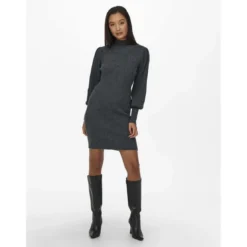 OnlyOnlkatia L/S Dress Knt Noos gris en viscose Sloan