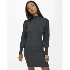 OnlyOnlkatia L/S Dress Knt Noos gris en viscose Sloan