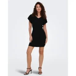 OnlyONLLEELO - Robe courte avec cordon d'attache au dos noir