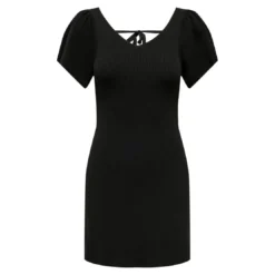 OnlyONLLEELO - Robe courte avec cordon d'attache au dos noir